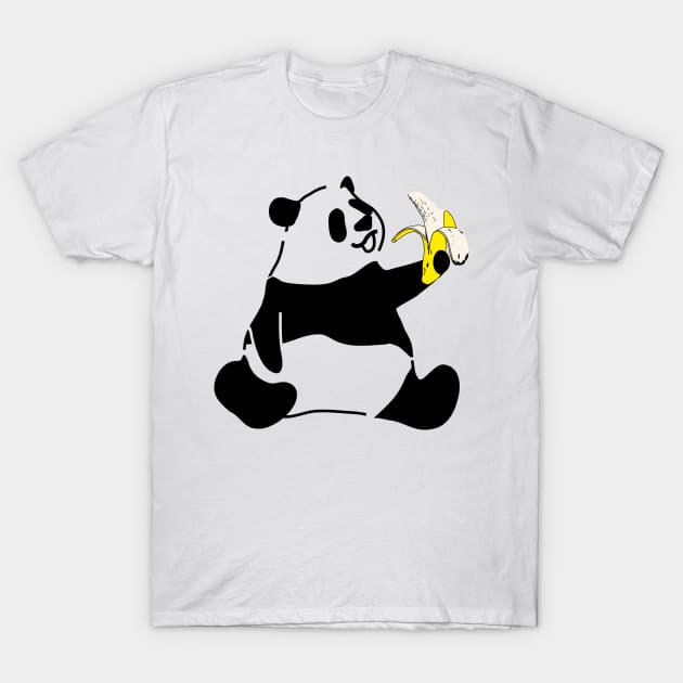 Panda eating Banana T-Shirt by flyinghigh5